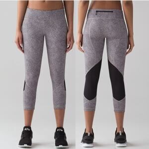 Lululemon Pace Rival Crop 22" Leggings Sea Spray Alpine White Dark Chrome/Black